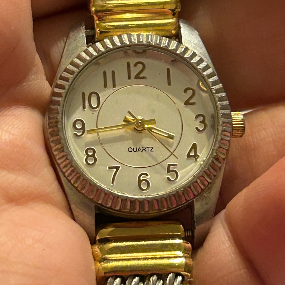 Vintage M Z Berger Silver and Gold Watch